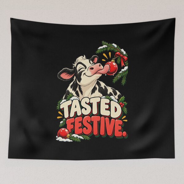 Item preview, Funny Christmas Cow - Tasted Festive Holstein Humor designed and sold by MOTIFOLK.