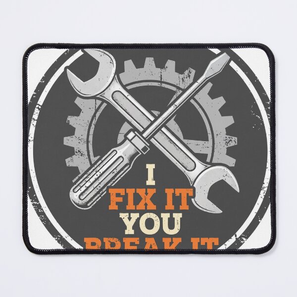 Item preview, I Fix It You Break It Funny Mechanic Vintage Badge designed and sold by mahi1design.
