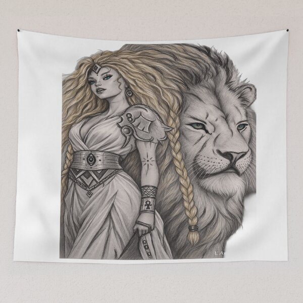 Item preview, Nordic Priestess and Mystic White Lion designed and sold by l'Art A l' Âme .
