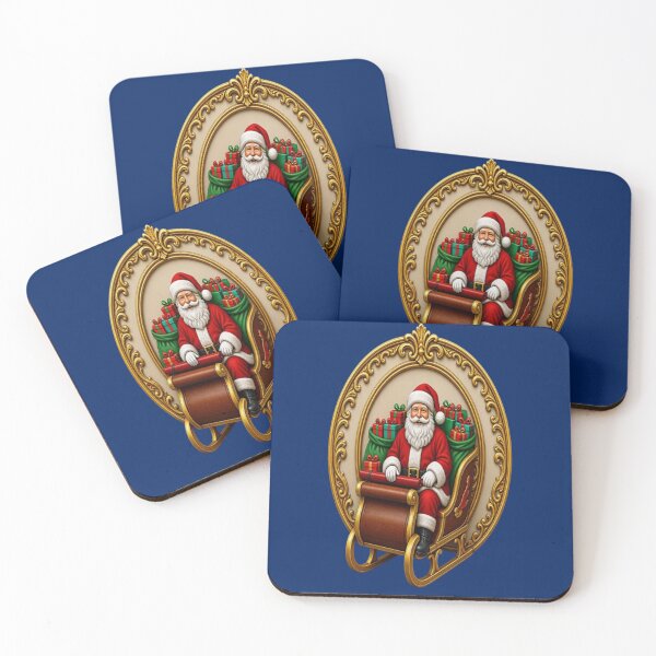 Item preview, Luxury Gold Baroque Santa Claus Crest Royal Navy Christmas Sleigh designed and sold by Breezes-of-Ida.