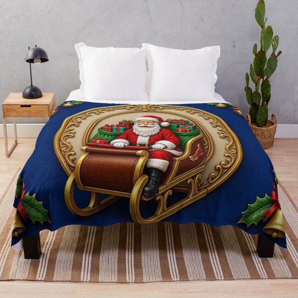 Item preview, Luxury Gold Baroque Santa Claus Crest Royal Navy Christmas Sleigh designed and sold by Breezes-of-Ida.