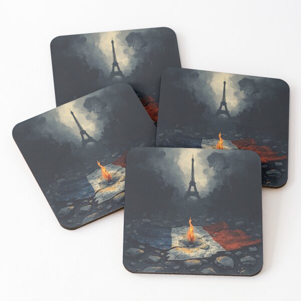 Item preview, Dark Moody Flame Art with French Flag designed and sold by LEOdesignerArt.