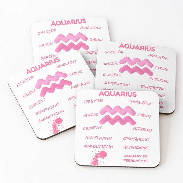 Item preview, Aquarius Zodiac Sign Astrology Symbol Horoscope - Soft Pink & White designed and sold by ZODIARA.
