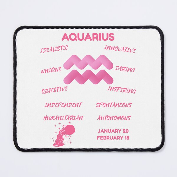 Item preview, Aquarius Zodiac Sign Astrology Symbol Horoscope - Soft Pink & White designed and sold by ZODIARA.