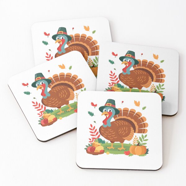 Item preview, Happy Thanksgiving Turkey with Pilgrim Hat on Grass designed and sold by Affiliora.