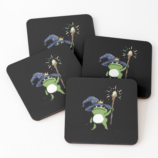 Item preview, Cottagecore Wizard Frog with Crown and Magic Staff, Funny Fantasy Frog Doodle designed and sold by youranaxart.