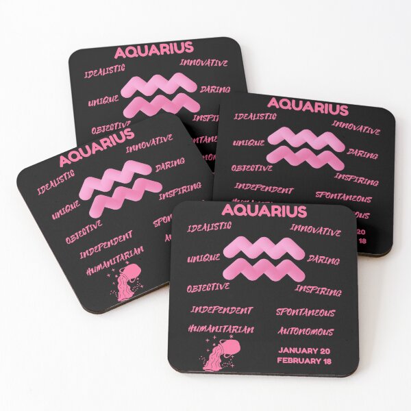 Item preview, Aquarius Zodiac Sign Astrology Symbol Horoscope - Soft Pink & Black designed and sold by ZODIARA.