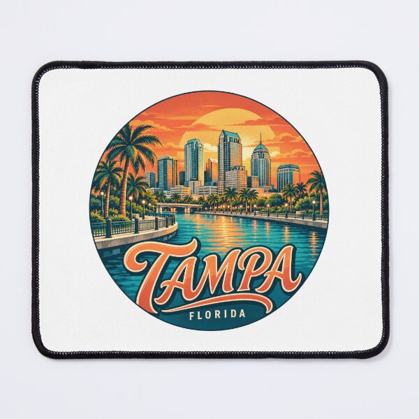 Item preview, Tampa Florida: Vintage Downtown Waterfront Sunset designed and sold by CircinusStore.