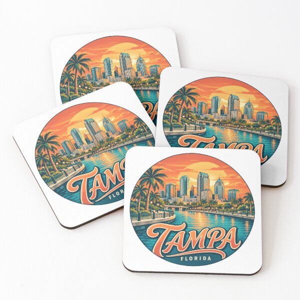 Item preview, Tampa Florida: Vintage Downtown Waterfront Sunset designed and sold by CircinusStore.