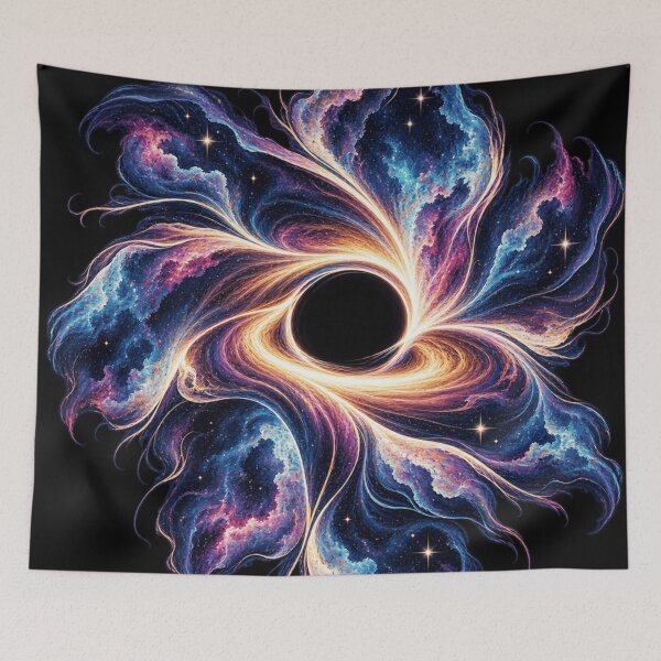 Item preview, Cosmic Black Hole Flower Art - Celestial Nebula Floral Design    designed and sold by AstroPal28.