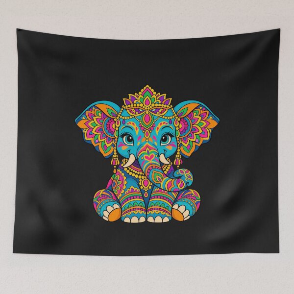 Item preview, Cute Boho Elephant – Colourful T-Shirt designed and sold by Aimetoi.