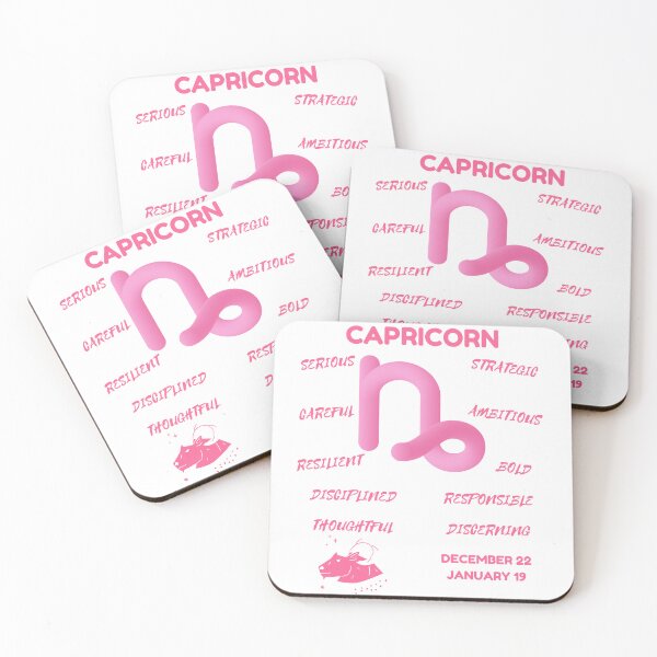 Item preview, Capricorn Zodiac Sign Astrology Symbol Horoscope - Soft Pink & White designed and sold by ZODIARA.