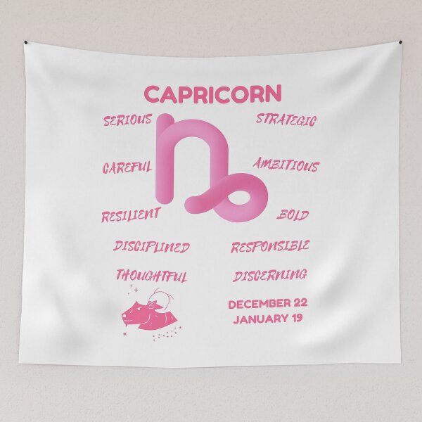 Item preview, Capricorn Zodiac Sign Astrology Symbol Horoscope - Soft Pink & White designed and sold by ZODIARA.