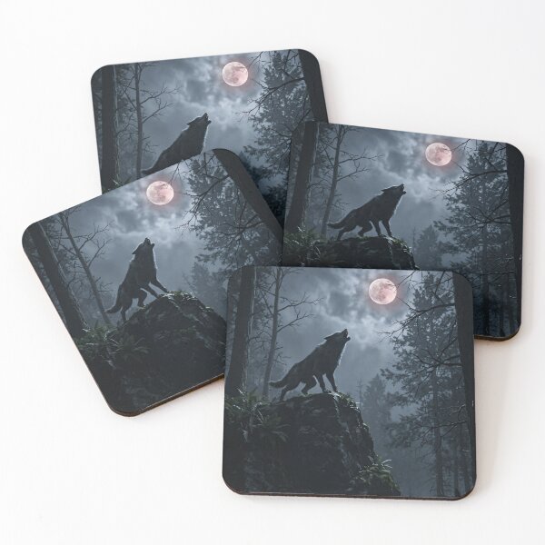 Item preview, a wolf howling at the Moon designed and sold by TTERRA.