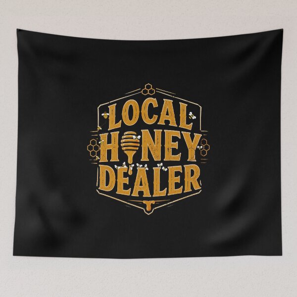 Item preview, Local Honey Dealer Funny Cool Bee with Sunglasses Vintage Beekeeper designed and sold by Fateh-Kro ⭐⭐⭐⭐⭐.