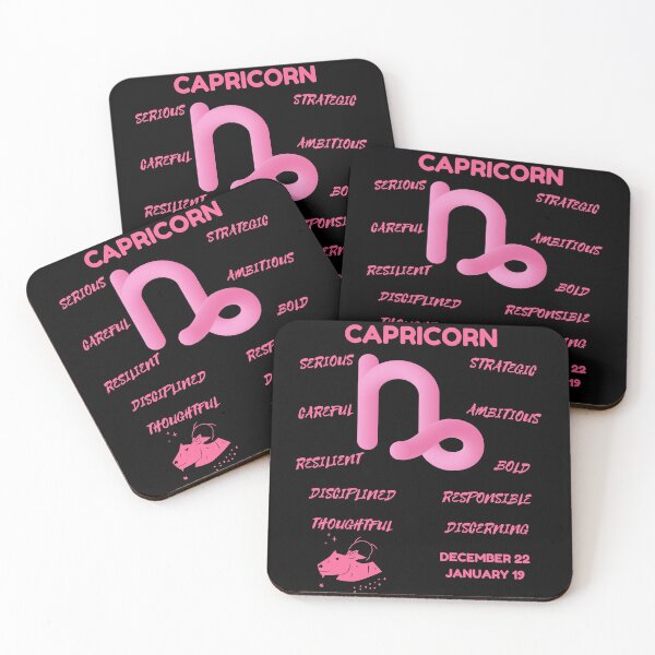 Item preview, Capricorn Zodiac Sign Astrology Symbol Horoscope - Soft Pink & Black designed and sold by ZODIARA.