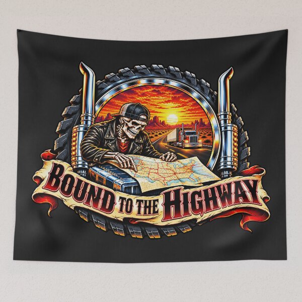 Item preview, Bound To The Highway & Skeleton Trucker designed and sold by NomadForge.