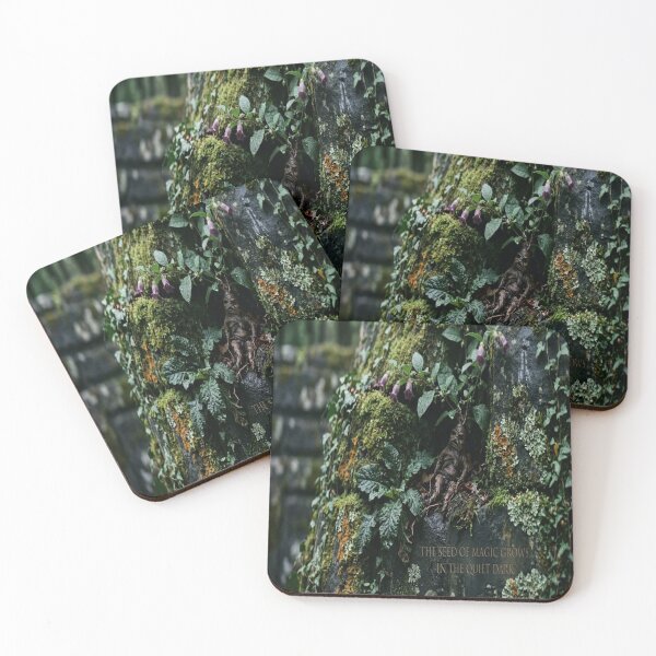 Item preview, Mystical mossy tree bark forest quote print designed and sold by Bywithrose instant studio.