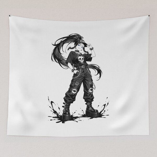 Item preview, Goth Anime Streetwear: Cyberpunk Standing Pose designed and sold by HexOne.
