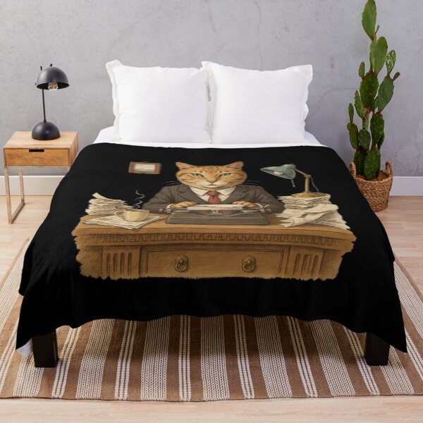 Item preview, Funny Cat Writer Working at Vintage Typewriter designed and sold by No Excuses Supply.