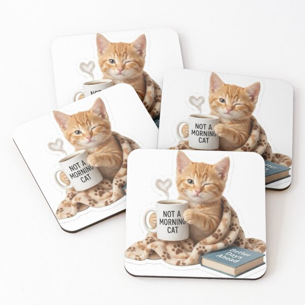 Item preview, Cute Not A Morning Cat, Coffee Sticker designed and sold by Designs248877.
