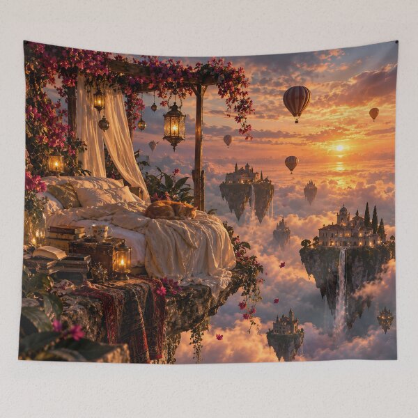 Item preview, Floating Bed Above the Clouds Dreamscape designed and sold by BloomOfDesign.