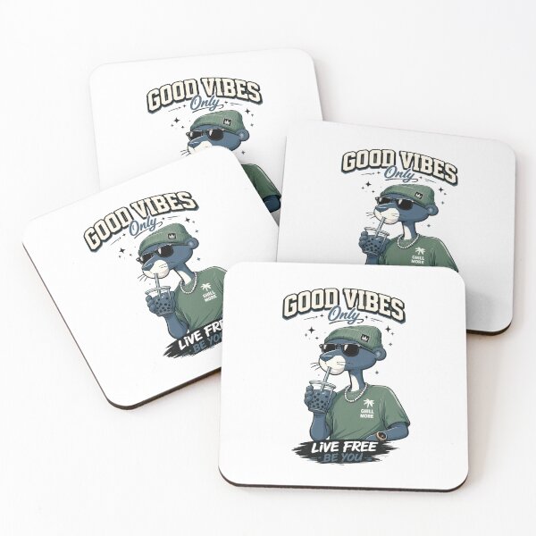Item preview, Good Vibes Only Cool Otter Chill Lifestyle Art designed and sold by Kruti Collection.