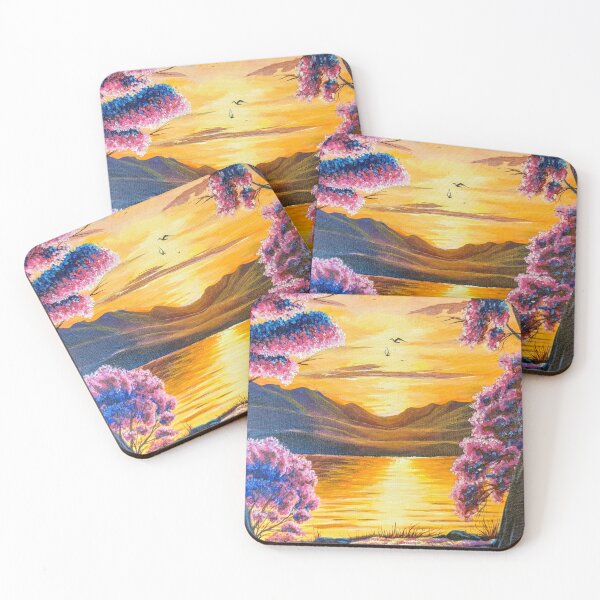 Item preview, Tropical sunset river view painting designed and sold by ArtVladys.