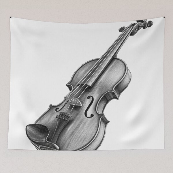 Item preview, Violin Sketch Drawing designed and sold by FunnyTeesUK1.