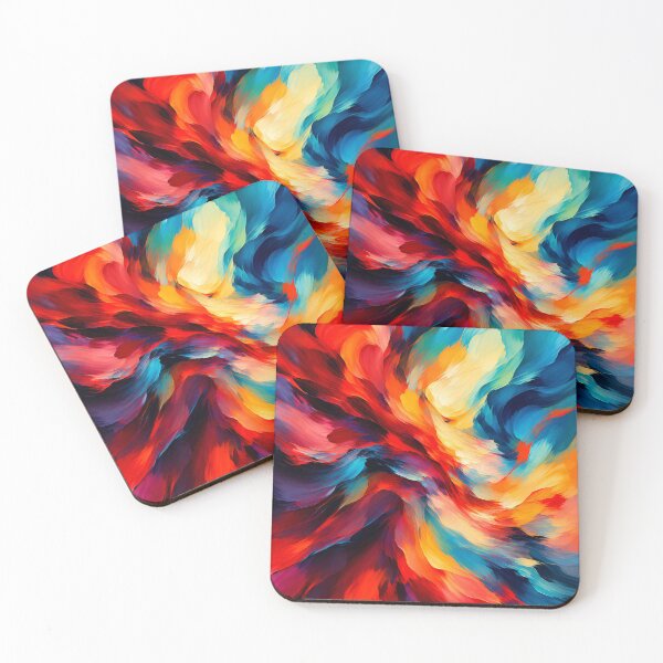 Item preview, Fiery Teal Vortex – Vibrant Abstract Expressionist Digital Art designed and sold by sonsunarts.