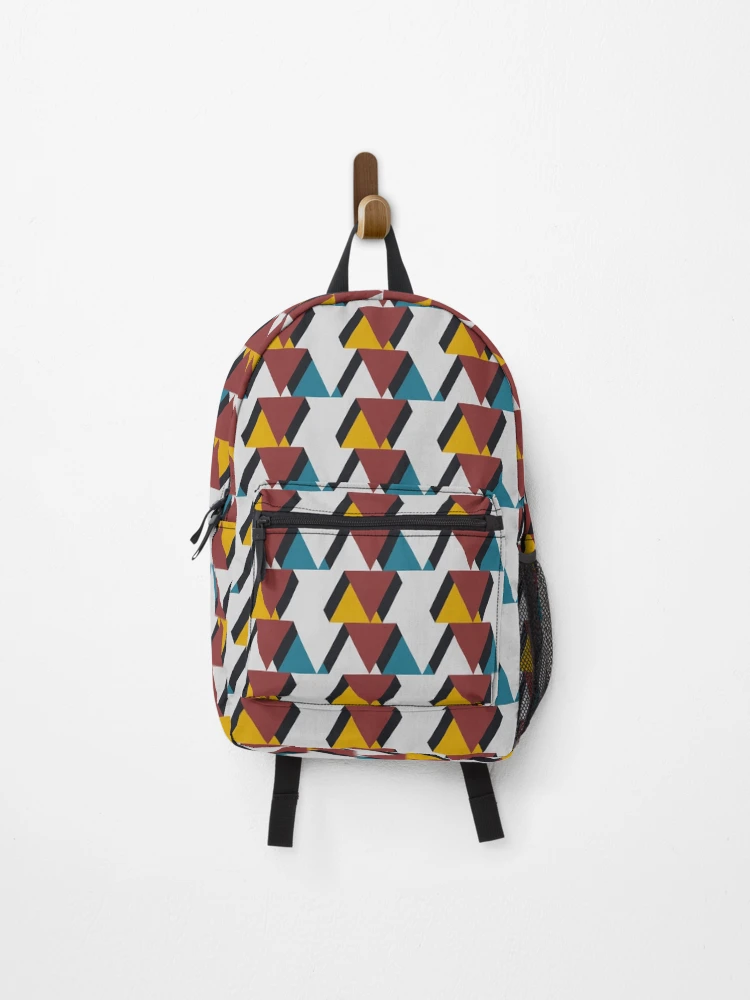 Thumbnail 1 of 3, Backpack, Retro Triangle Geometric Pattern designed and sold by PatternXOXO.