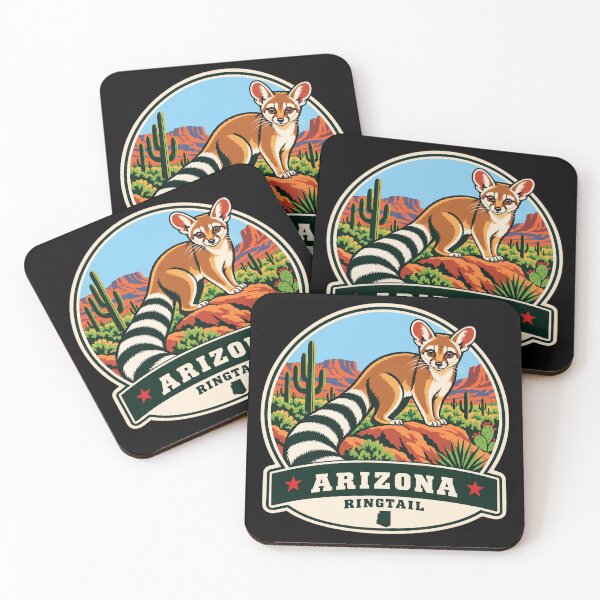 Item preview, Arizona Ringtail – Retro Desert Wildlife Badge designed and sold by American Fieldmark Studio.