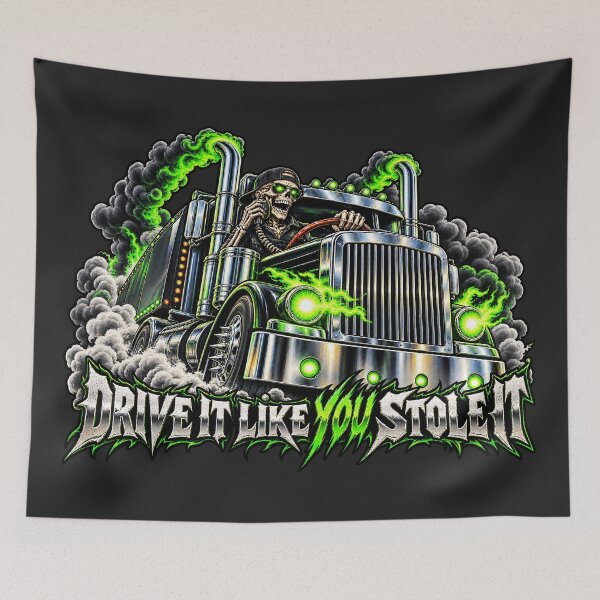 Item preview, Drive It Like You Stole It & Green Flame Trucker designed and sold by NomadForge.