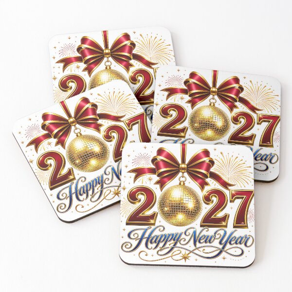 Item preview, Happy New Year 2027 – Vintage Snowfall Typography Sticker designed and sold by Spirit of Siam.