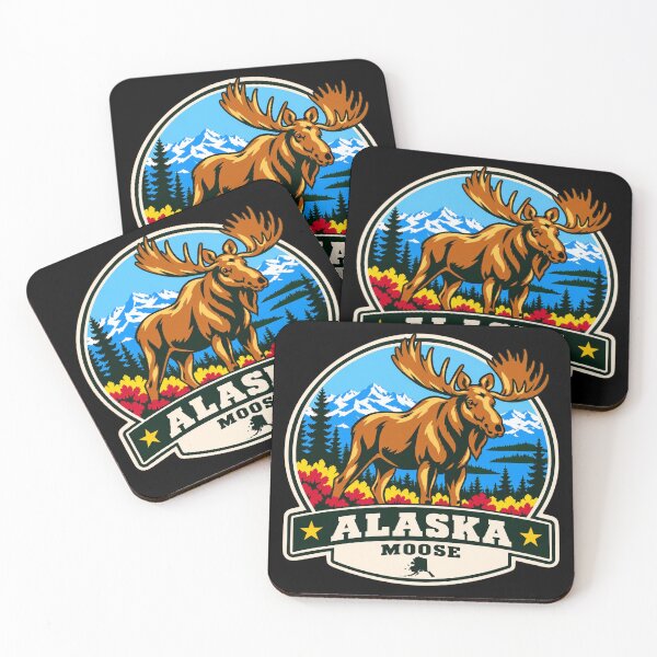 Item preview,  Alaska Moose – Retro Mountain Wilderness Badge designed and sold by American Fieldmark Studio.