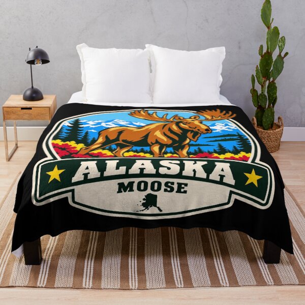 Item preview, Alaska Moose – Retro Mountain Wilderness Badge designed and sold by American Fieldmark Studio.