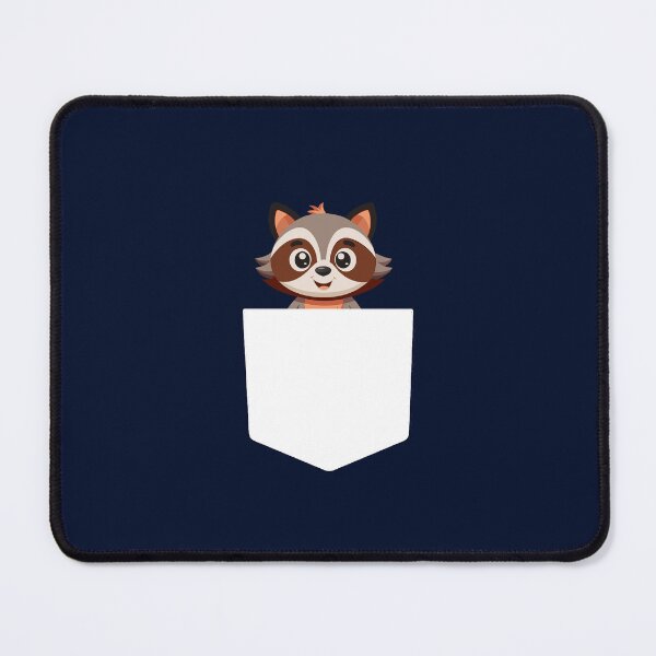 Item preview, Sneaky Raccoon Escaping Shirt Pocket – Funny Trash Panda designed and sold by halazidan.