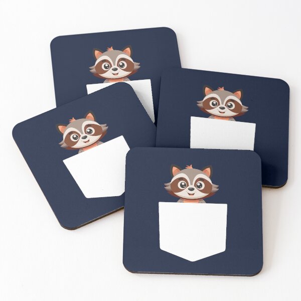 Item preview,  Sneaky Raccoon Escaping Shirt Pocket – Funny Trash Panda designed and sold by halazidan.