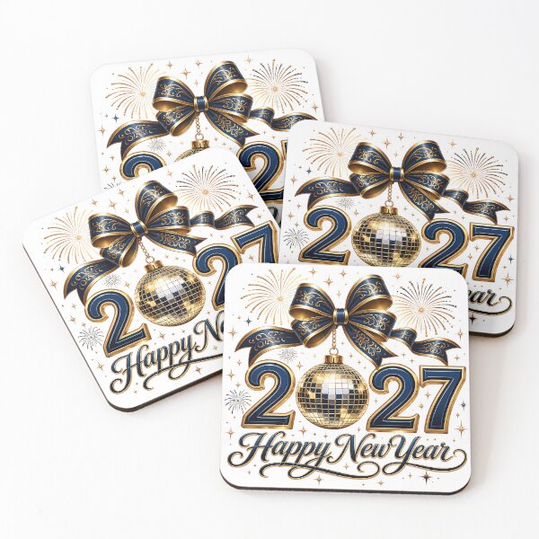 Item preview, Happy New Year 2027 – Snowfall Typography Sticker designed and sold by Spirit of Siam.