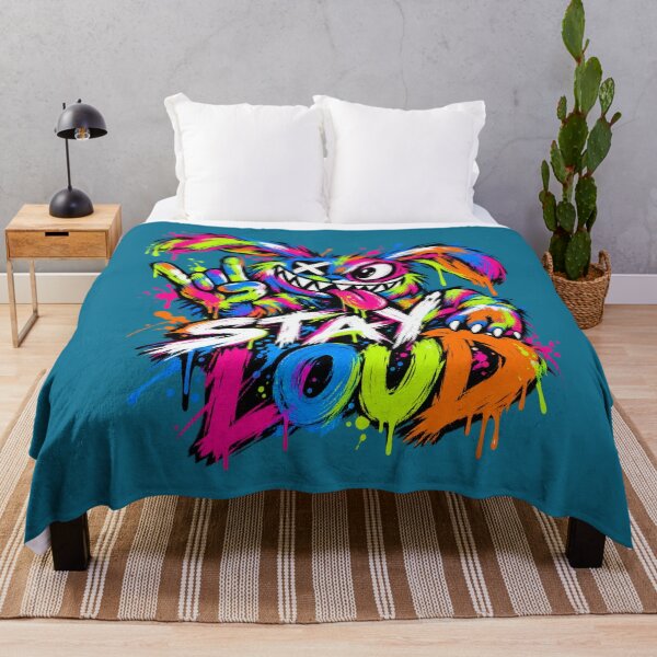 Item preview, Stay Loud Neon Bunny Grinning Monster Rock Art designed and sold by puzzell.