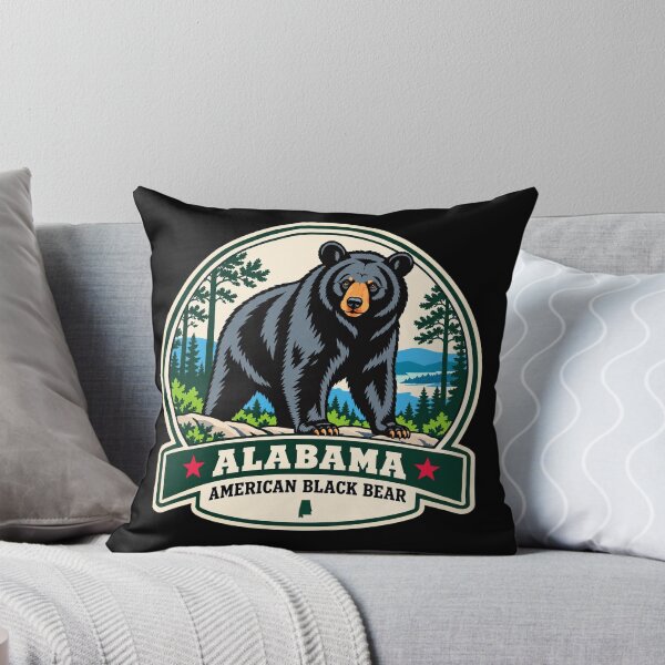 Item preview, Alabama American Black Bear – Retro Forest Wildlife Badge designed and sold by American Fieldmark Studio.