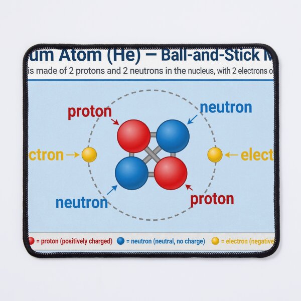 Item preview, Helium Atom — Ball-and-Stick Model Diagram designed and sold by Stevercortinas.
