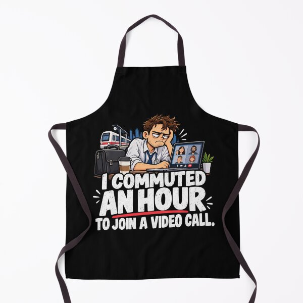 Item preview, I Commuted an Hour to Join a Video Call – Funny Return to Office & Corporate Workplace Humor designed and sold by signshirtz.