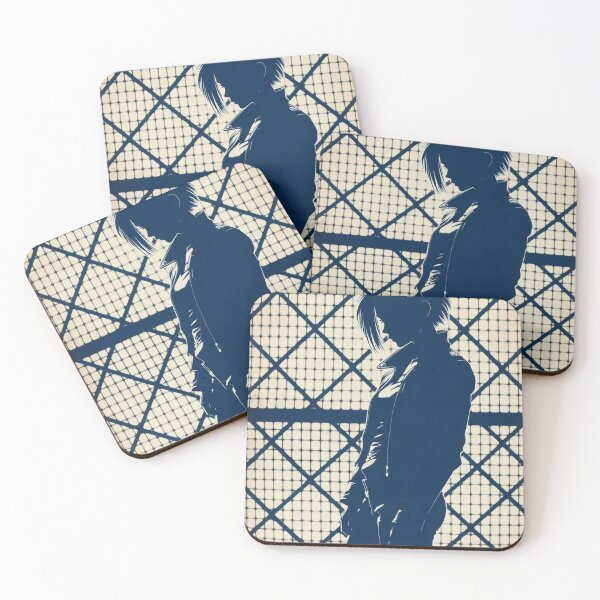Item preview, Edgy Cyberpunk Girl Blue Silhouette Graphic Portrait designed and sold by Tonya's Way.