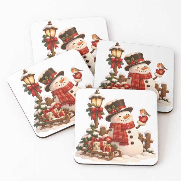Item preview, Merry Christmas happy snowman designed and sold by RobertMartinArt.
