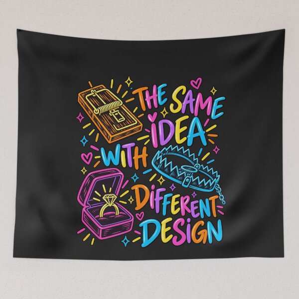 Item preview, Traps and Engagement Ring Neon Pop Art Sarcastic Marriage Humor designed and sold by AmiGraph.