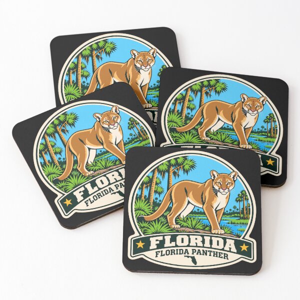Item preview, Florida Panther – Retro Everglades Wildlife Badge designed and sold by American Fieldmark Studio.
