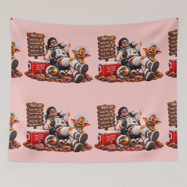 Item preview, Life on Mars – Same Human, New Planet, Better Mood | Funny Space Explorer Art designed and sold by NEFERSIGN.