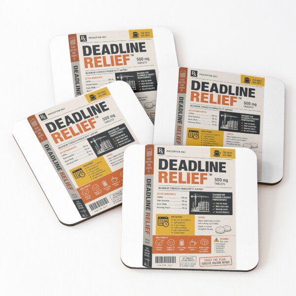 Item preview, Deadline Relief – Funny Project Management Medicine Parody designed and sold by Eng-Art.