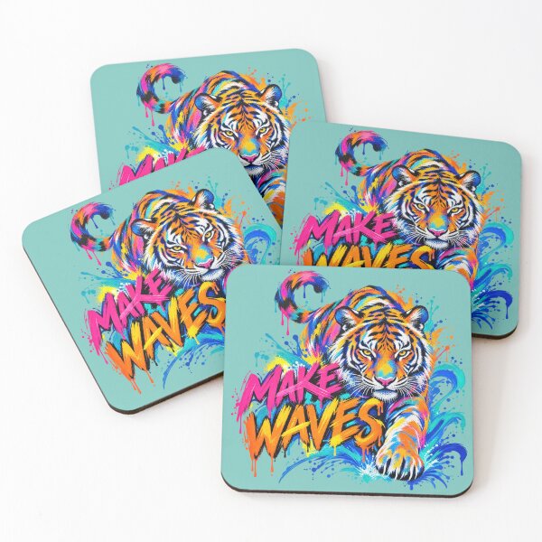 Item preview, Make Waves Colorful Tiger Splash Ocean Art designed and sold by puzzell.
